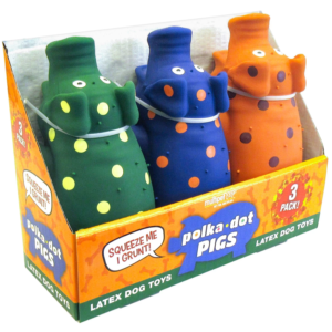 Multipet Polka-Dot Pigs Latex Dog Toys